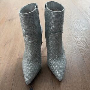Elegant Silver Ankle Boots